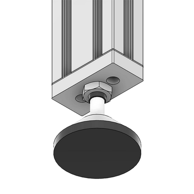 30-M12D60-1 MODULAR SOLUTIONS PLASTIC FOOT<BR>60MM PAD, M12 THREAD W/ JAM NUT